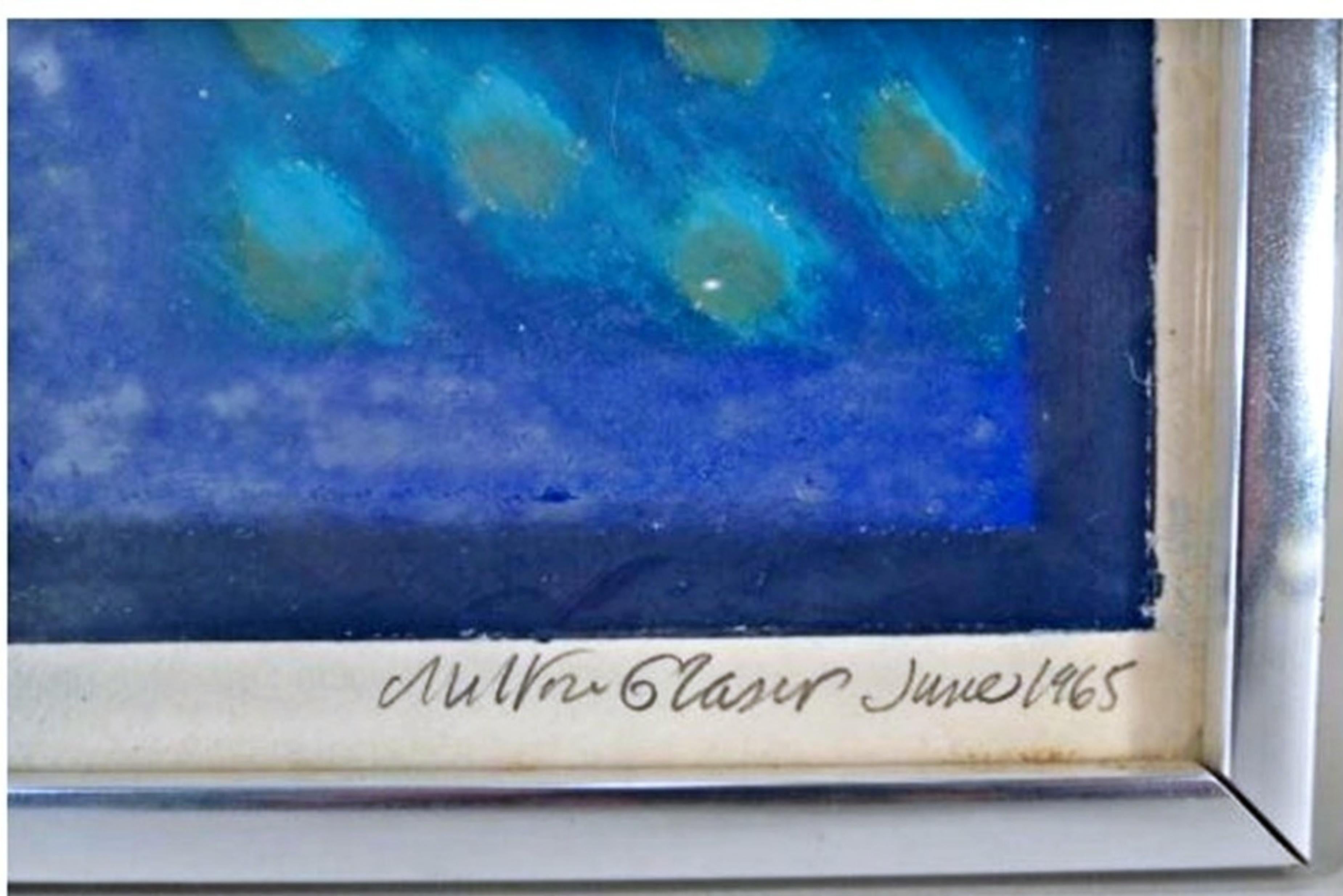 Milton Glaser signé abstrait mixed media landscape mid century modern  (unique) en vente 2