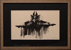 Milton Glaser Signed Pen and Ink Wash on Paper