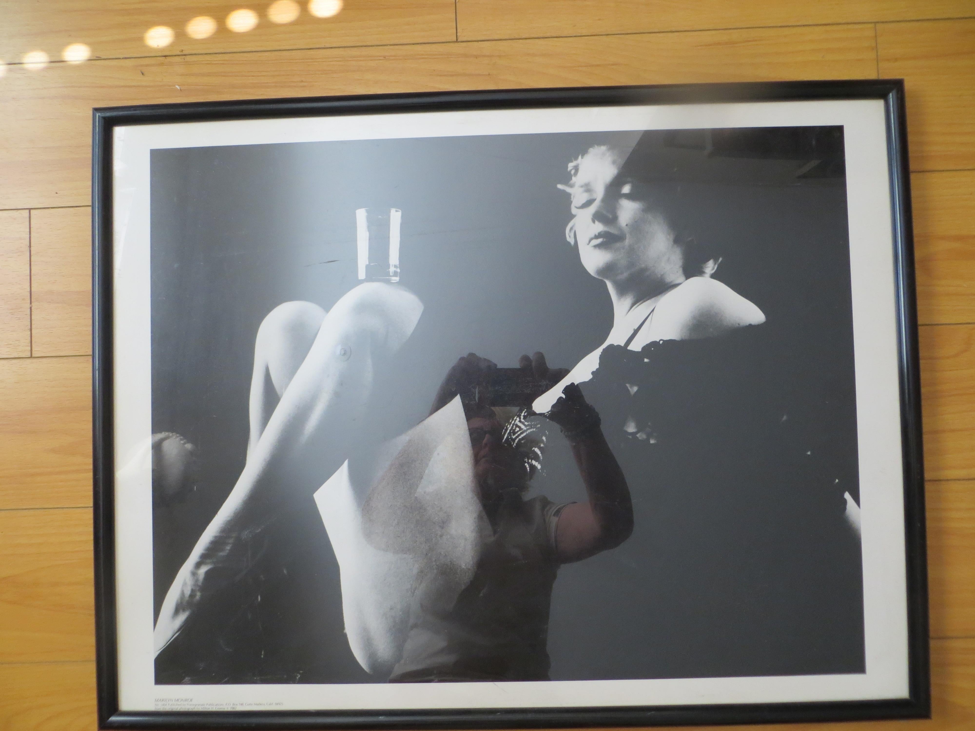 Marilyn Monroe lithograph The black sitting   from  Milton H Green Photograph - Brown Figurative Print by Milton Greene