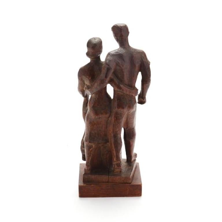 Sculpture de famille sculptée Scène américaine Modernisme milieu du 20e siècle Réalisme WPA en vente 2