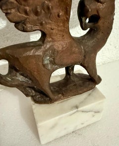 Milton Hebald Mid Century Bronze Menorah Sculpture WPA Artist Modernist Judaica