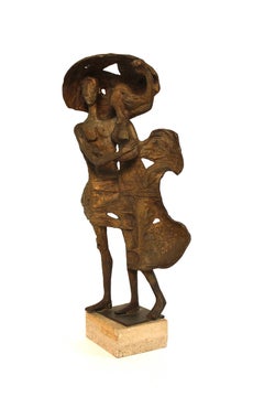 Milton Hebald Mid-Century Modernist Bronze Sculpture 'The Storm'