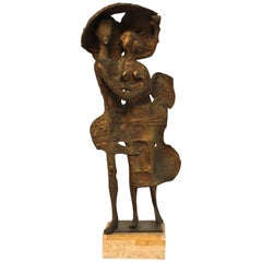 Milton Hebald Mid-Century Modernist Bronze Sculpture 'The Storm'