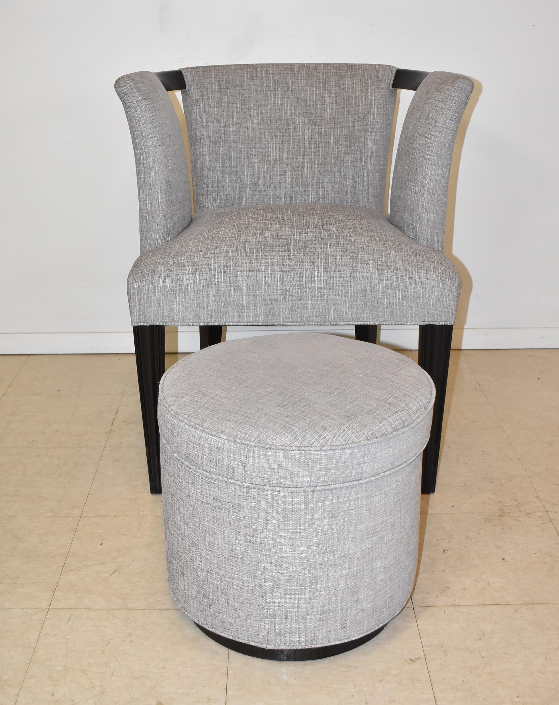 Tessuto Sedia e ottomana rotonda Milton Hickory in vendita