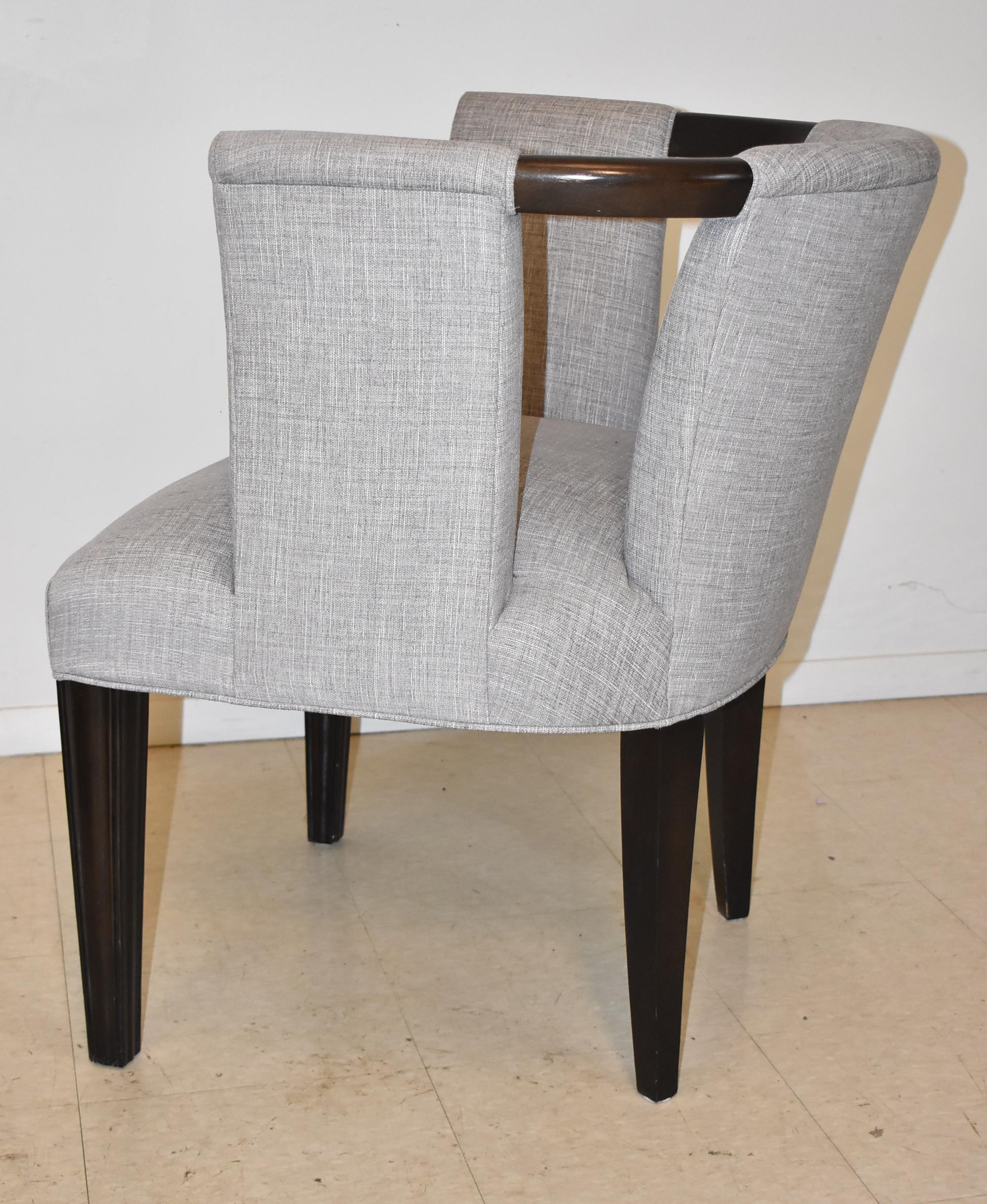 Sedia e ottomana rotonda Milton Hickory in vendita 2