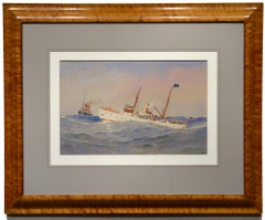 The "New York" 1898, Marine, Seascape, Steamer, Ship at Sea, American, Realism