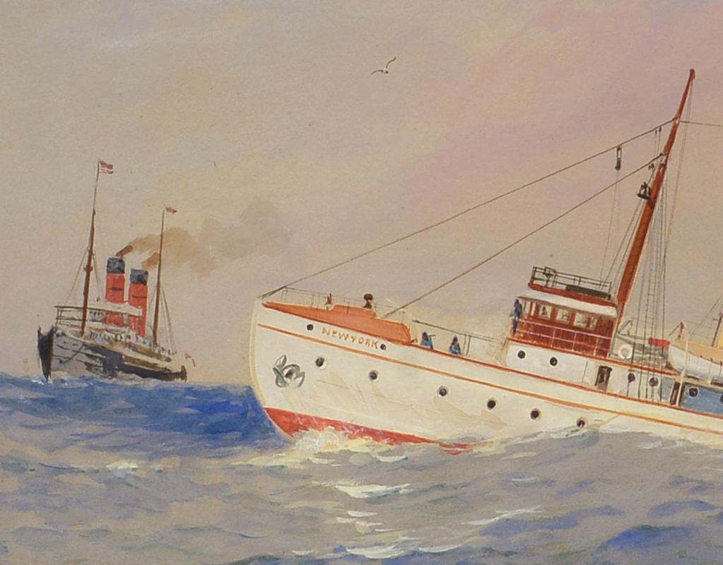 Milton James Burns wurde 1853 in Mt. Gilead, Ohio, geboren. Burns war Gründungsmitglied des Salmagundi Club in New York und wurde ein hochgelobter Marinemaler, einer der wenigen, die tatsächlich Segler waren. Seine Karriere als Marinemaler begann,