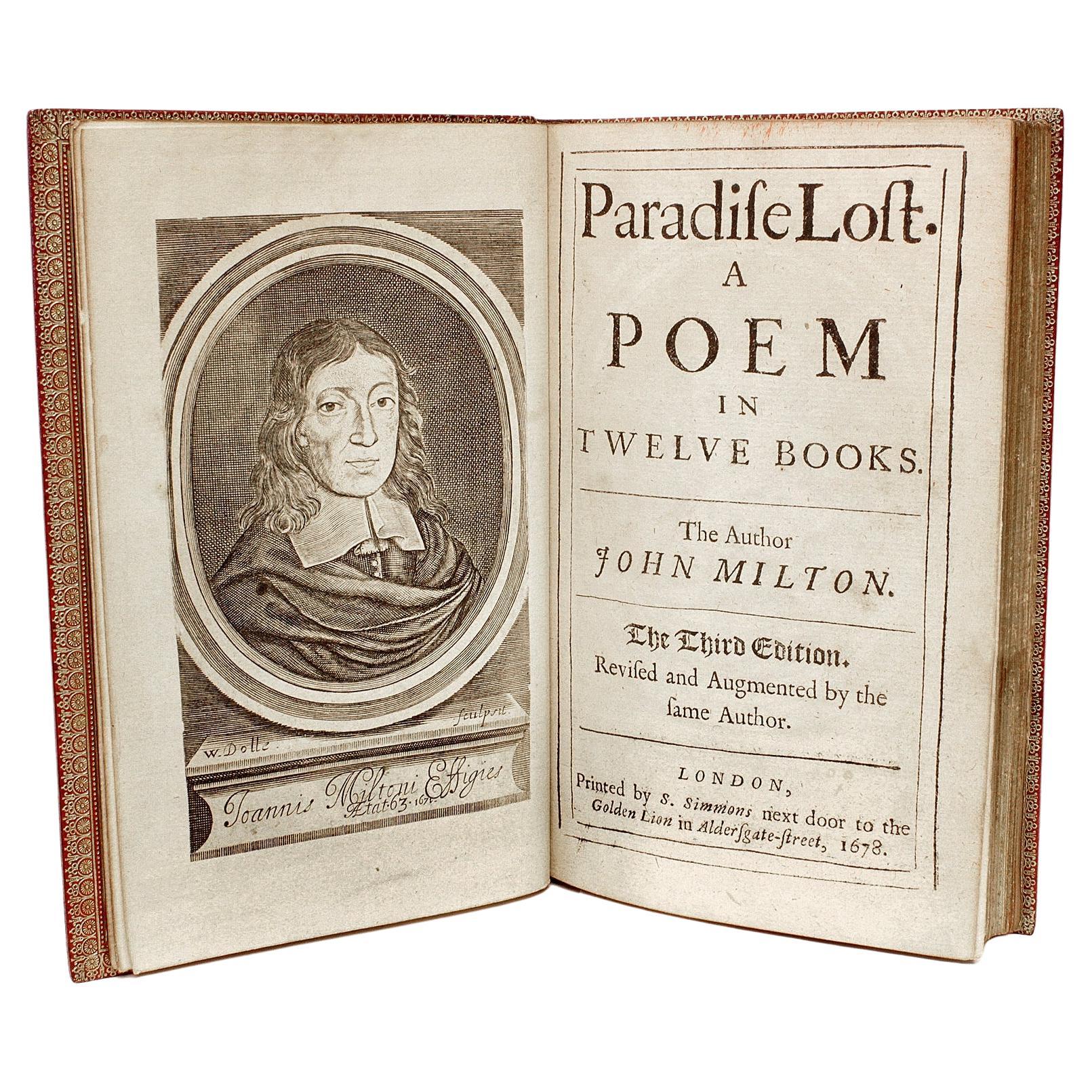 Milton, John, Paradise Lost, A Poem in Twelve-Books, 'Third Edition, 1678' For Sale