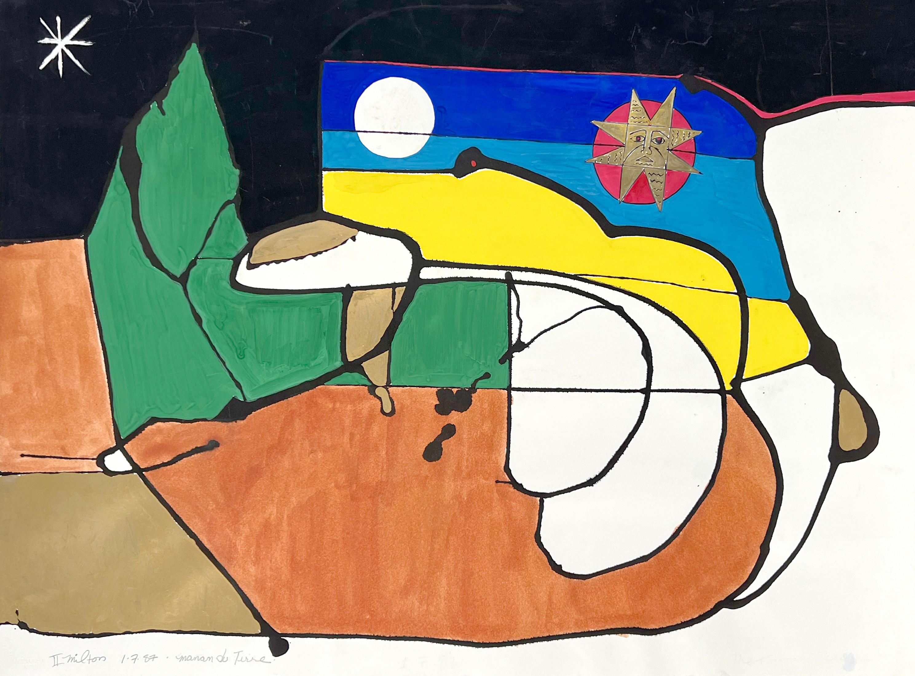 Manan du Terre, abstrait moderniste  par LT Milton 1987 en vente 1