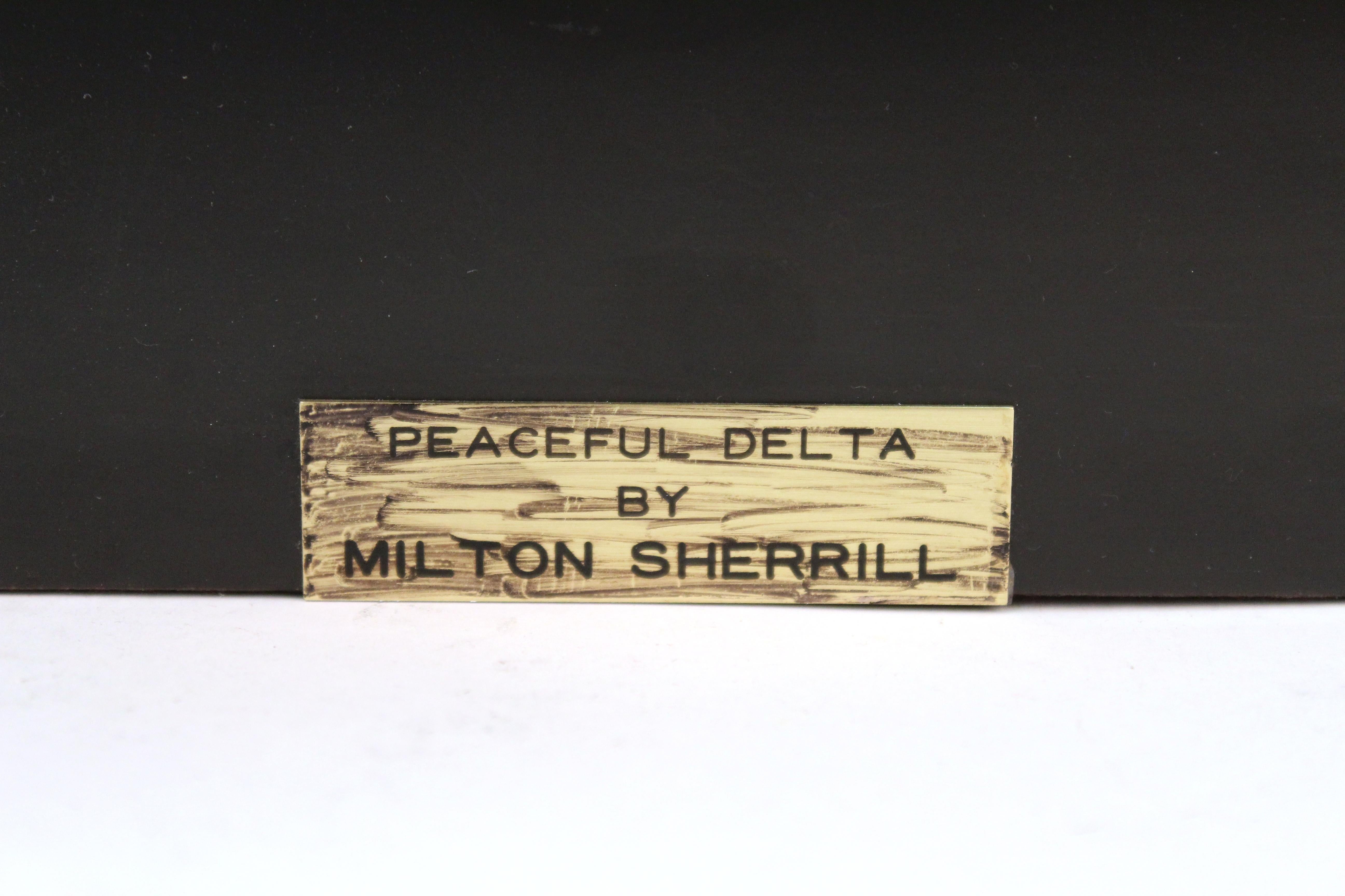 Milton Sherrill 'Peaceful Delta' Modern Bronze Bust Surrealist Sculpture In Good Condition In New York, NY