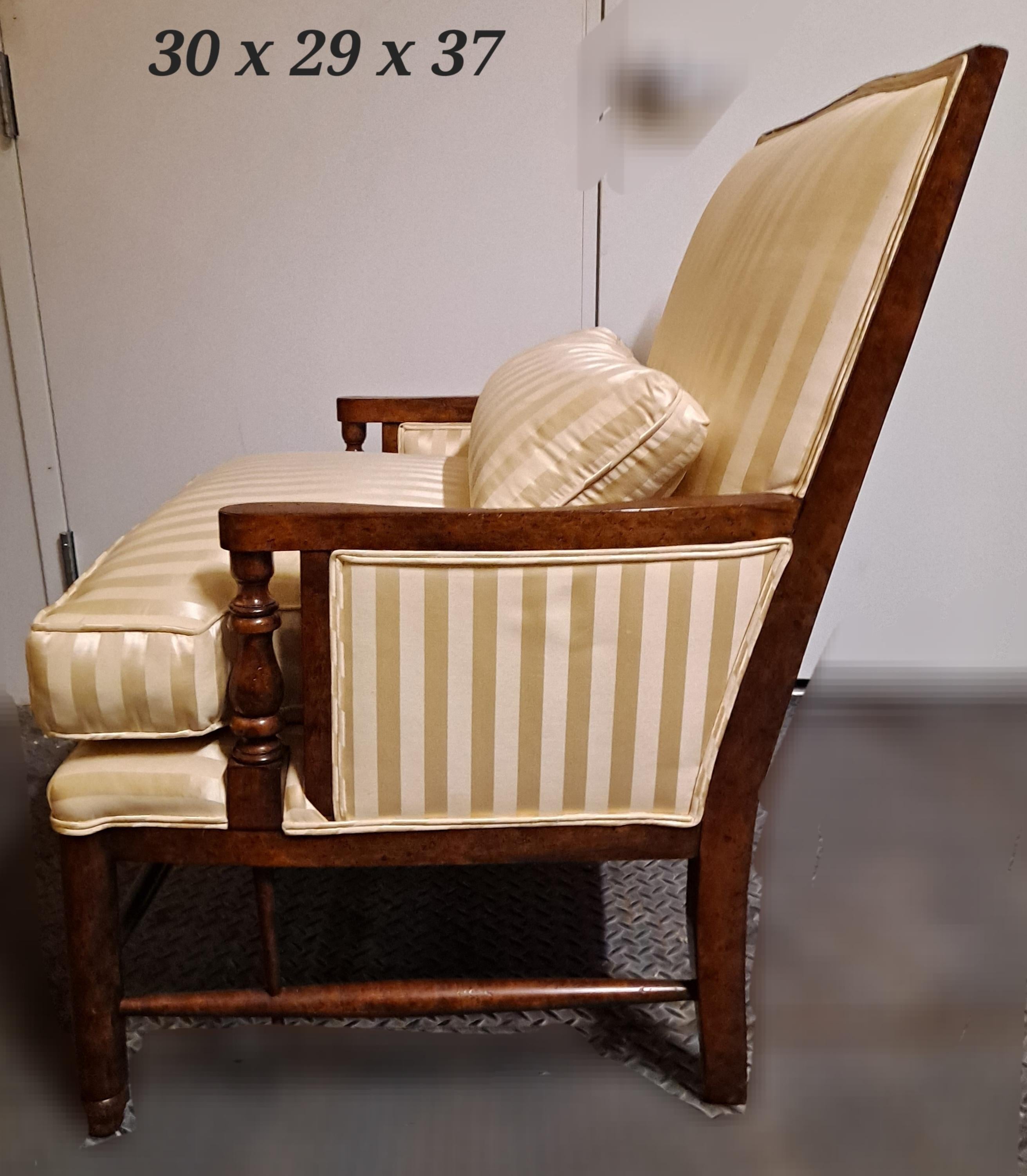 Minton-Spidell Silk Upholstered Armchair   In Good Condition For Sale In San Francisco, CA