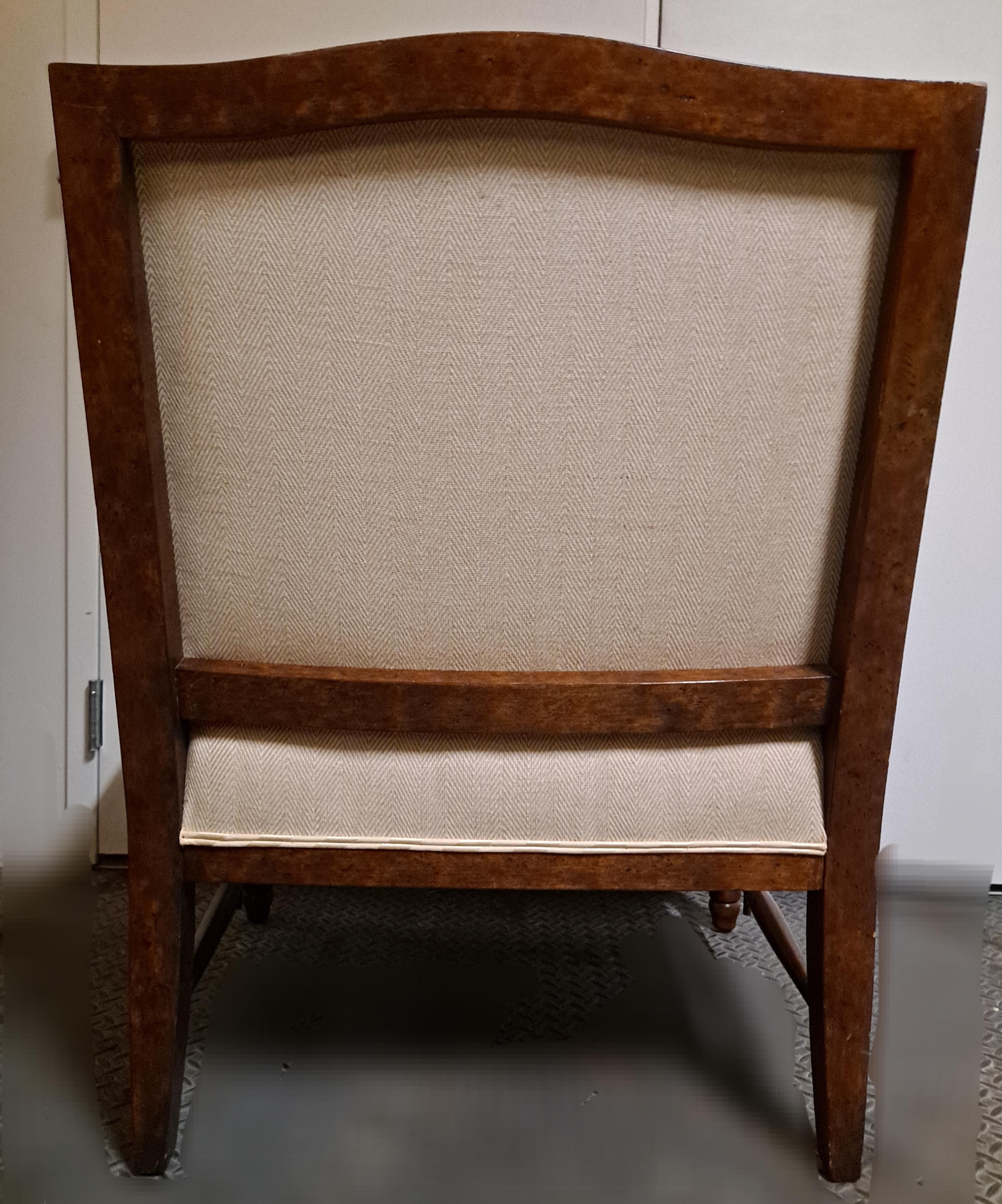 19th Century Minton-Spidell Silk Upholstered Armchair   For Sale