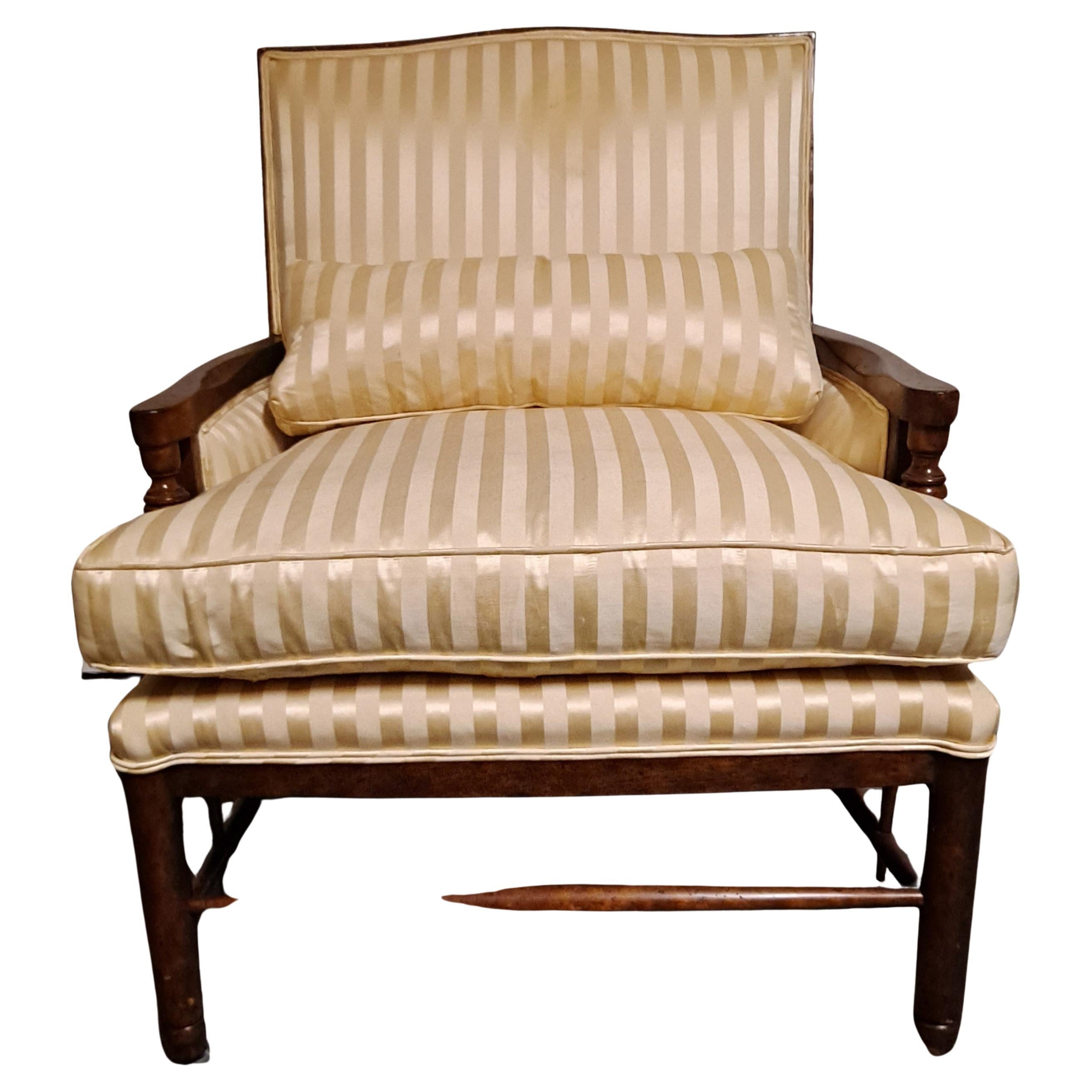 Minton-Spidell Silk Upholstered Armchair   For Sale