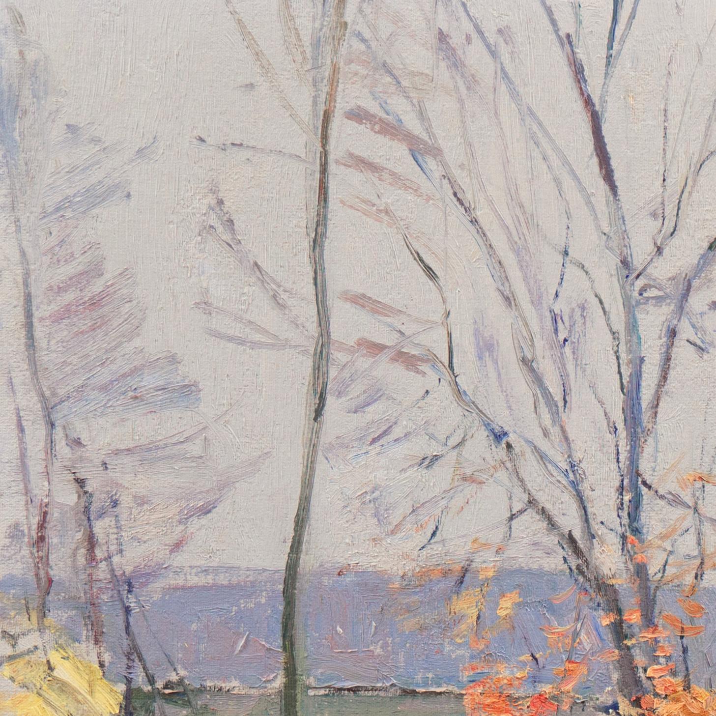 Signed lower left, 'Milton W. Holm' (American, 1903-1999) and painted circa 1960. 

This notable American Impressionist was a long-time member of the Rochester Art Club and served as president of the Genesee Group of Painters. The Genesseeans sought