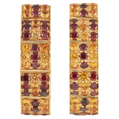 Orecchini Milus in oro giallo 18k con Citrino e Granato