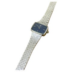 Milus Swiss 1970's Blue Dial Incabloc Steel Mens' Watch. Unusual TV Shaped Case.