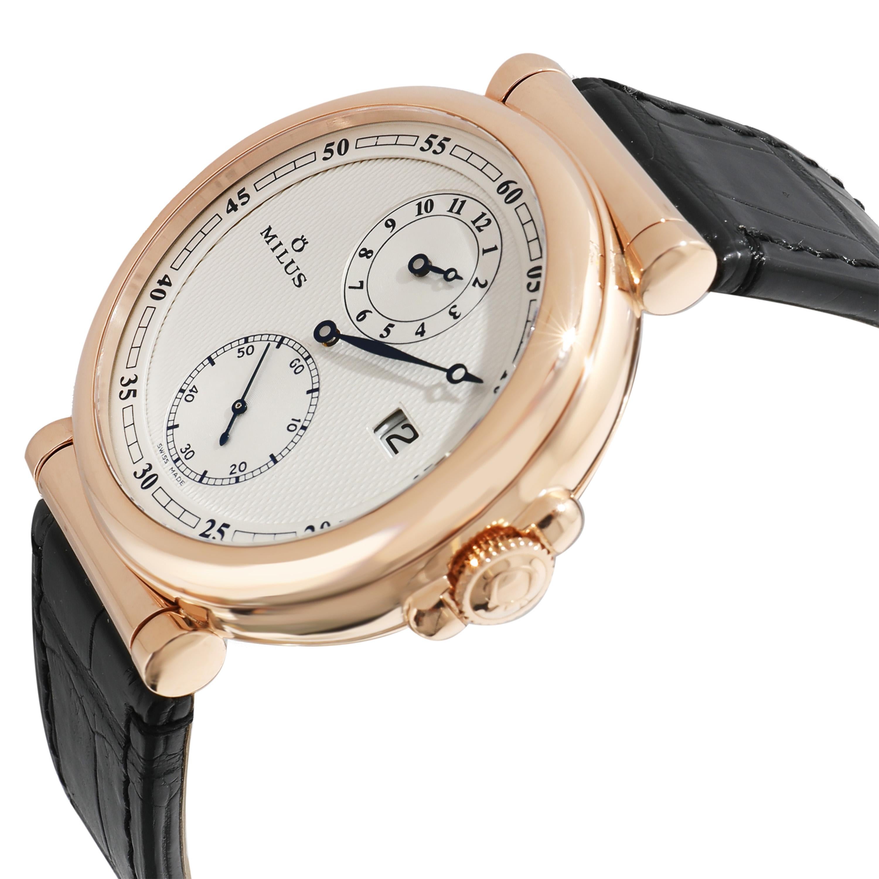 Milus Zetios Regulator ZET-ZP01 Men's Watch in 18kt Rose Gold In Excellent Condition For Sale In New York, NY