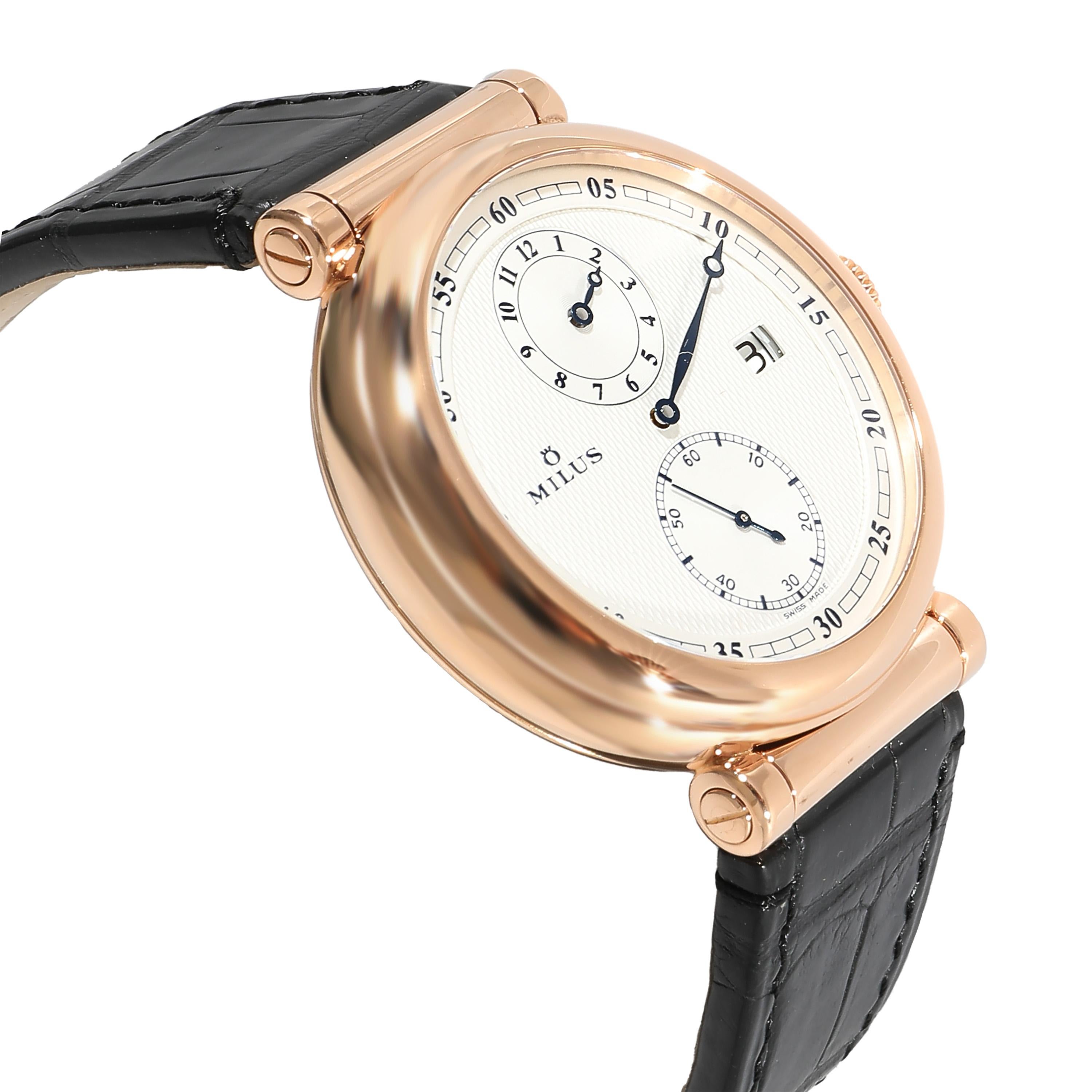 Milus Zetios Regulator ZET-ZP01 Men's Watch in 18kt Rose Gold For Sale 1