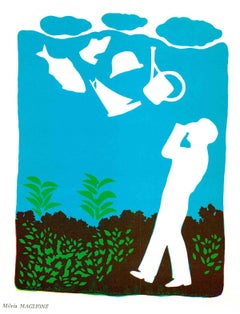 Milvia Maglione, A Day Out, Litho Print, Contemp. Surrealism, 1960s, Unframed