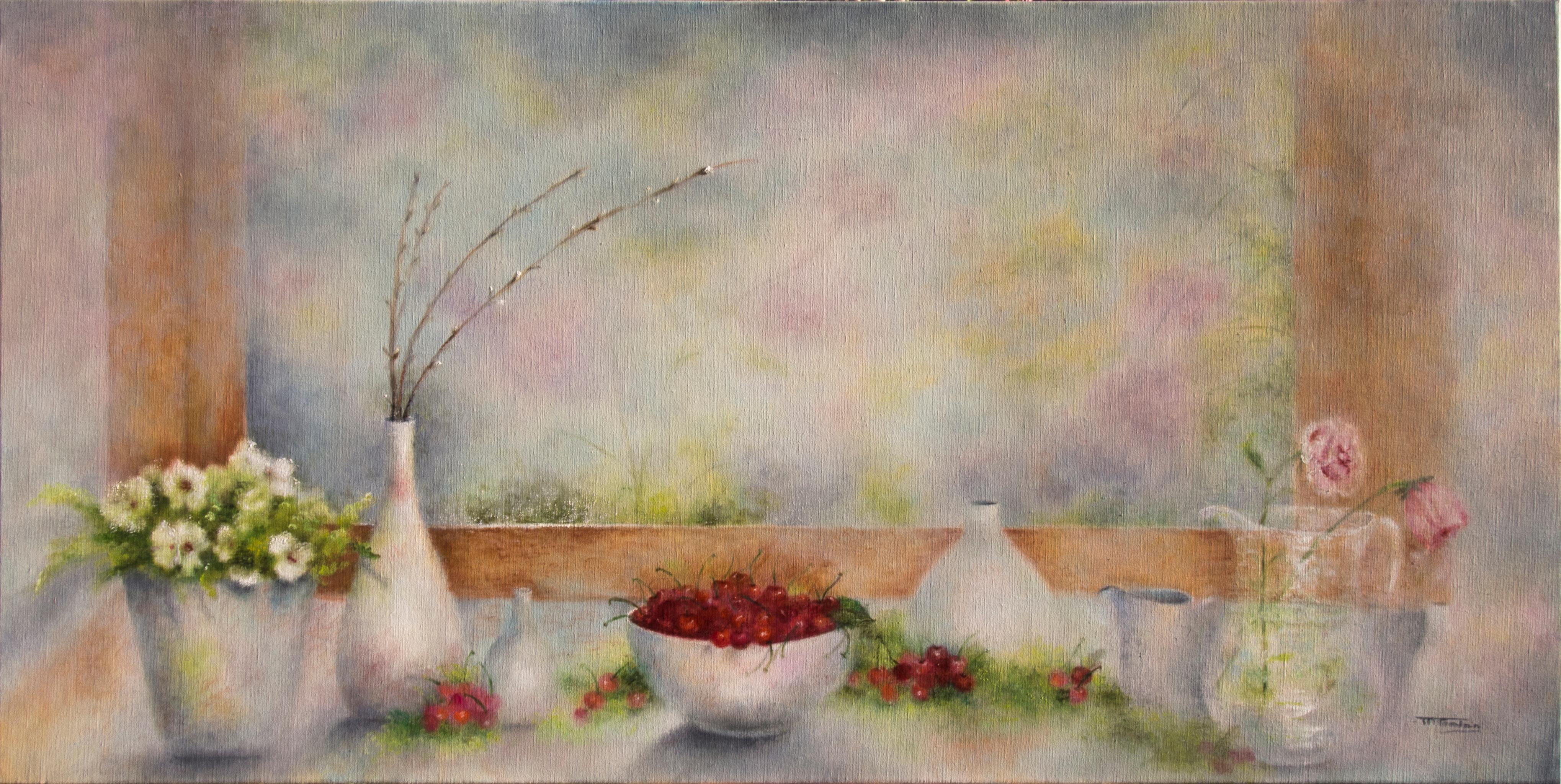 Figurative Painting di Mily Galán - Ciliegie