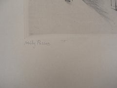 cat on the table - Original Handsigned Etching