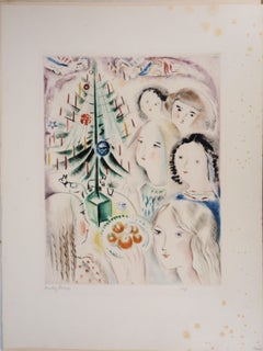 Children and Angels with the Christmas Tree - Original Handsigned Etching