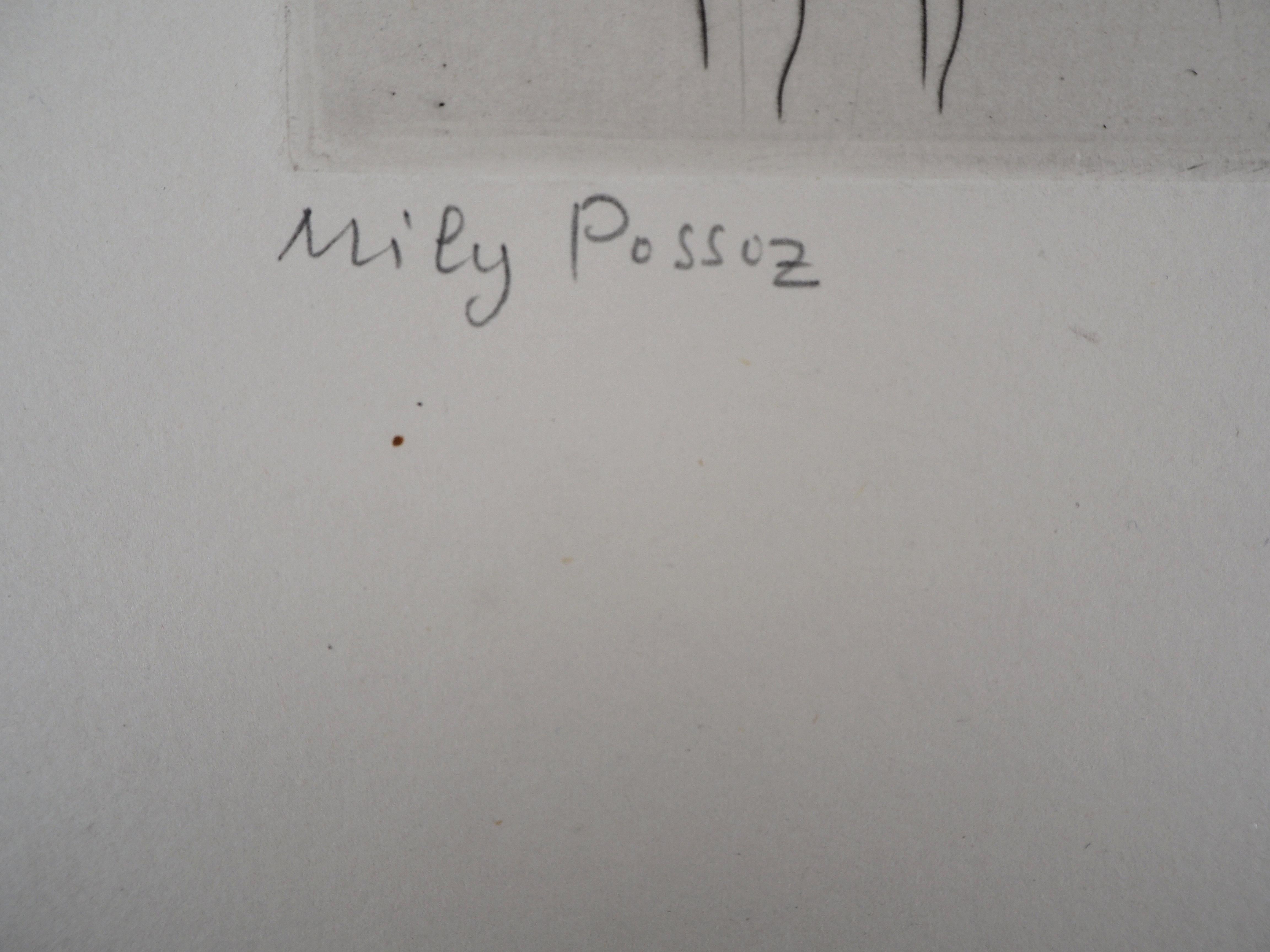 Christmas Tree - Original Handsigned Etching - Print by Mily Possoz
