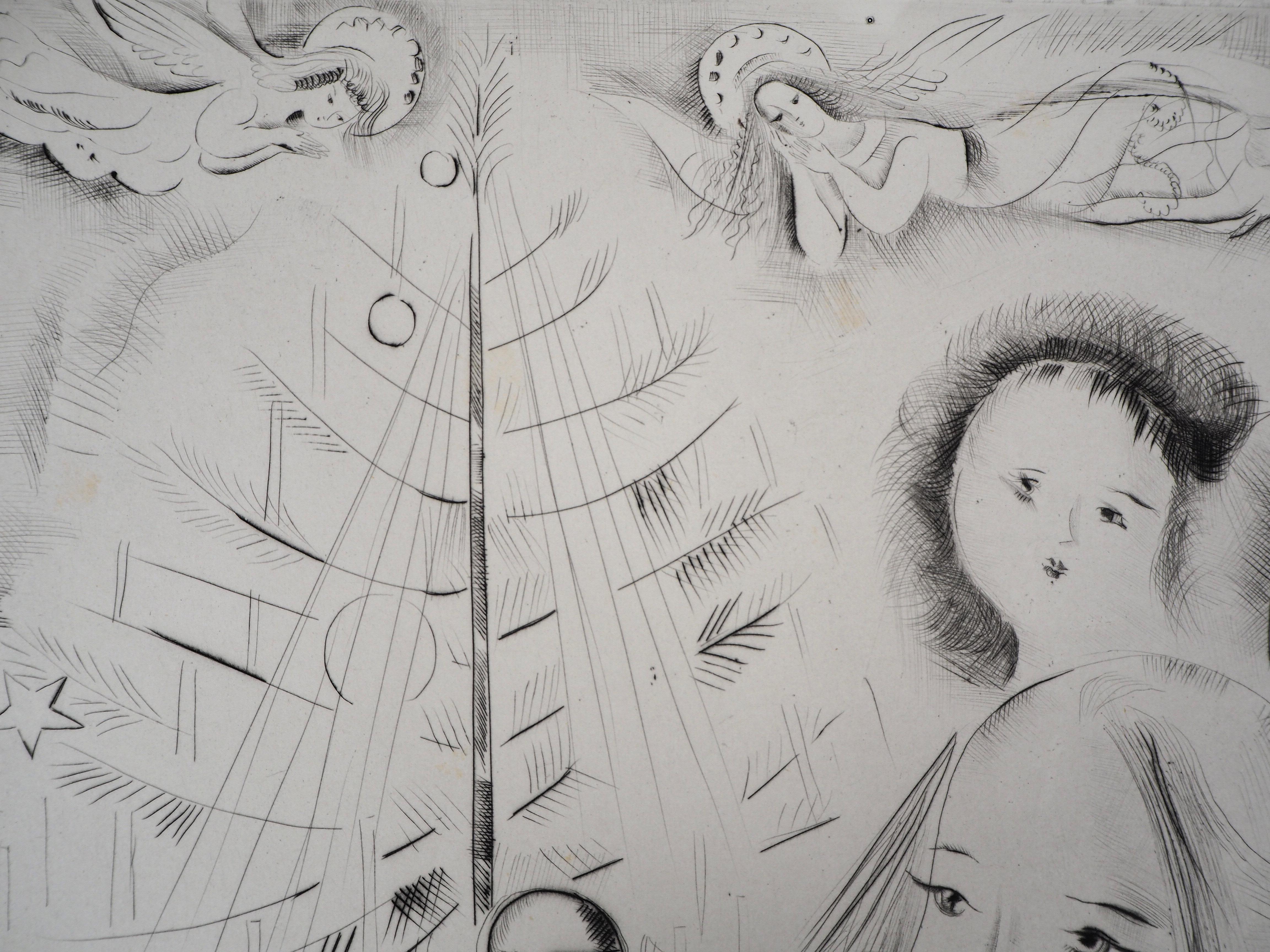 Christmas Tree - Original Handsigned Etching - Realist Print by Mily Possoz