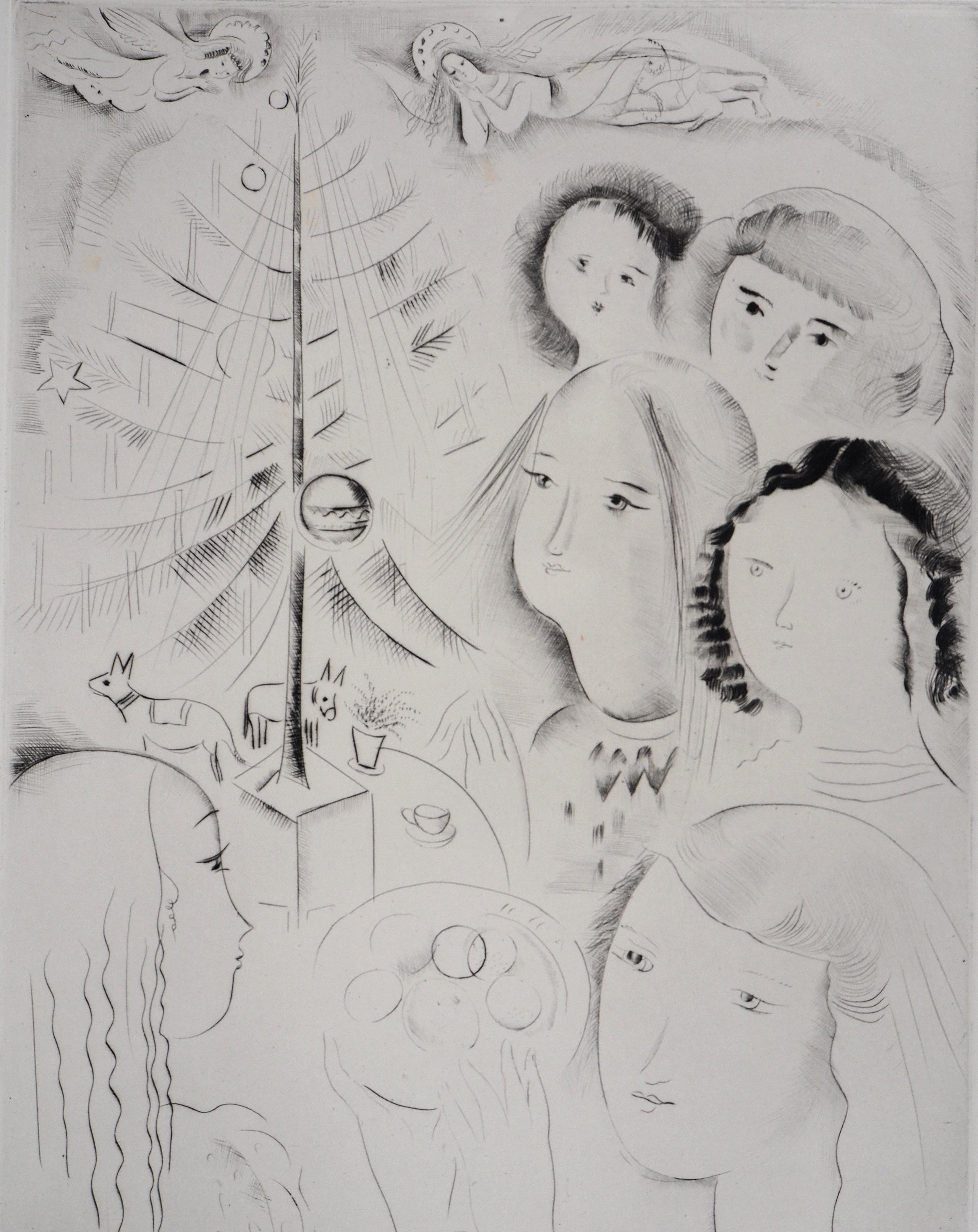Mily POSSOZ (1888-1967)
Christmas Tree Black & White, c. 1930

Original etching
Handsigned in pencil by the artist
Artist's proof (épreuve d'artiste)
Blind stamp of the editor Marcel Guiot (Paris)
On vellum 62 x 47 cm (24.4 x 18 inches)

Very good
