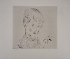 Little Girl With Her Toy - Original Handsigned Etching