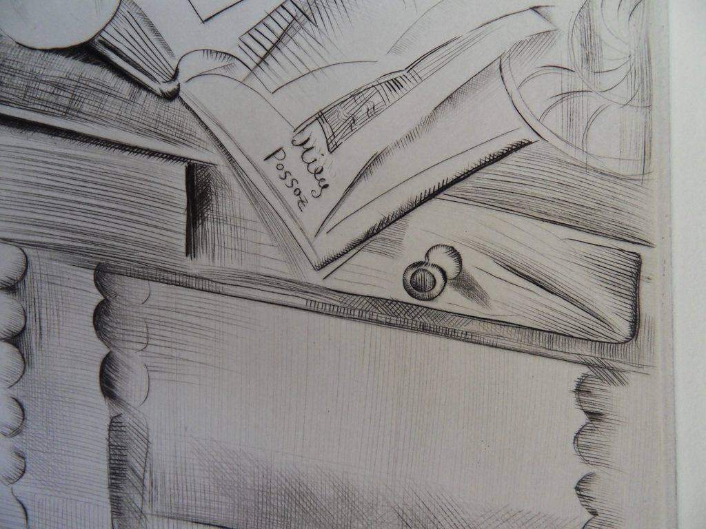 Sleeping cat - Original Etching, Handsigned - Gray Interior Print by Mily Possoz