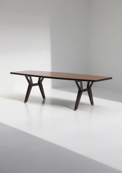 Table de conférence/de salle à manger mi-siècle moderne par Ennio Fazioli