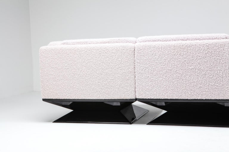 MIM Roma Sectional Sofa in Bouclé Wool by Luigi Pellegrin For Sale 4