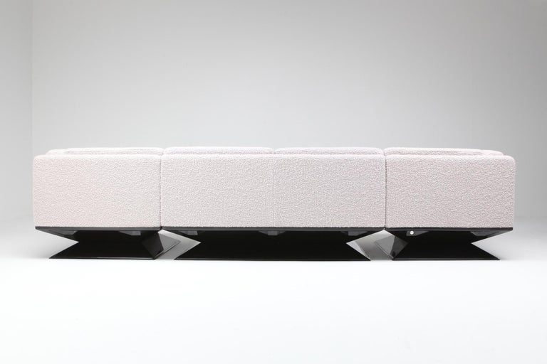 MIM Roma Sectional Sofa in Bouclé Wool by Luigi Pellegrin For Sale 3