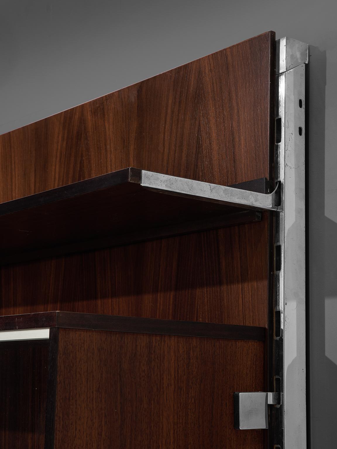 MIM Roma Wall Unit in Rosewood, 1960s In Good Condition In Waalwijk, NL