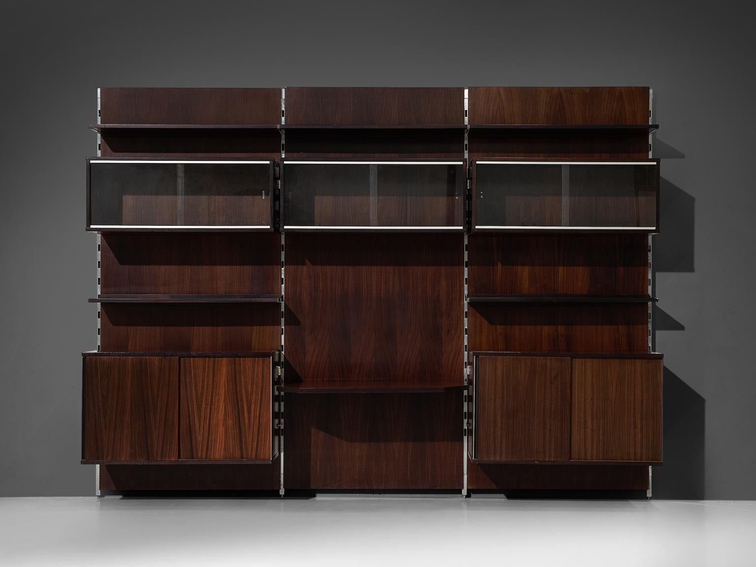 MIM Roma Wall Unit in Rosewood, 1960s 1