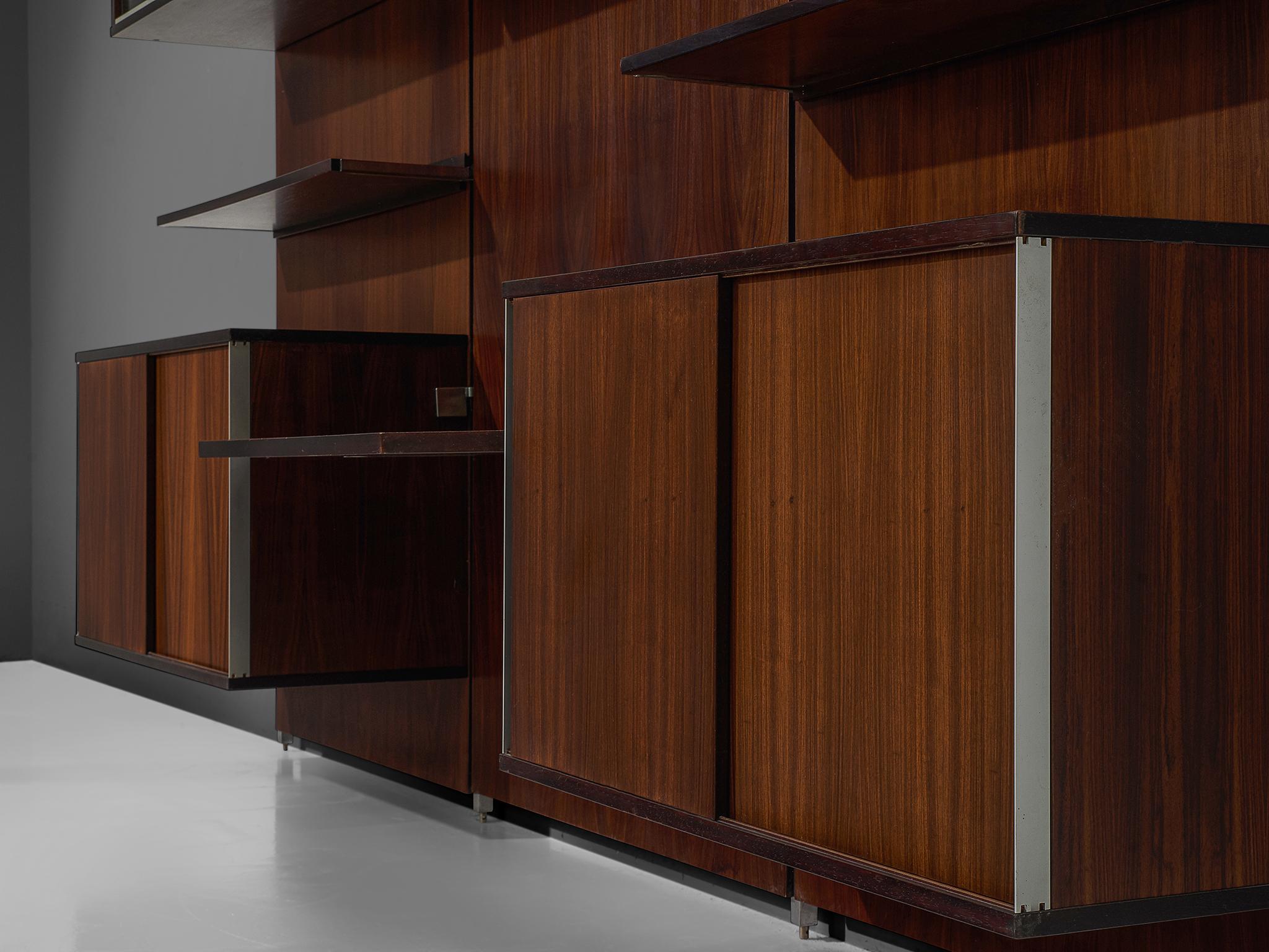 MIM Roma Wall Unit in Rosewood In Good Condition In Waalwijk, NL