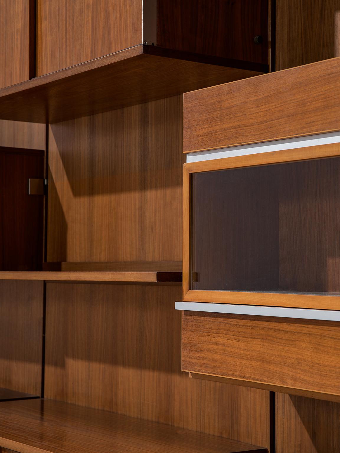 MIM Roma Wall Unit in Teak, 1960s In Good Condition In Waalwijk, NL