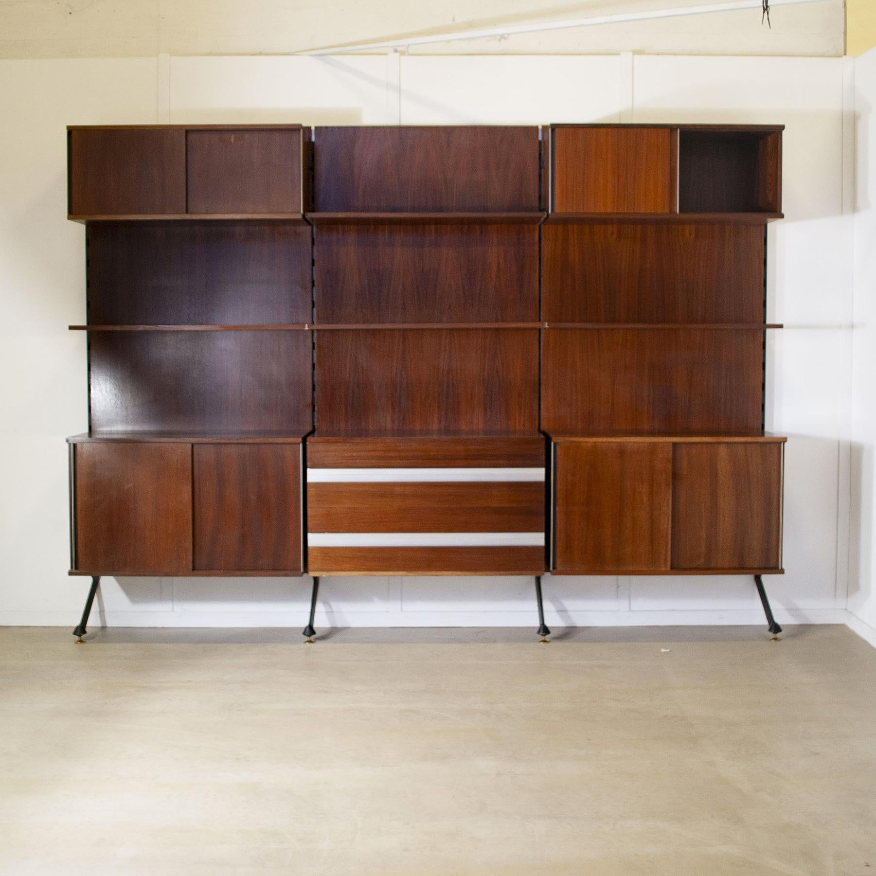 Mim bookcase designed by Ico Parisi , Rome ca. 1960, made of rosewood, restored and consisting of three modules.

MIM, Mobili Italiani Moderni, is an Italian furniture company that made a strong contribution to the spread of Italian design and