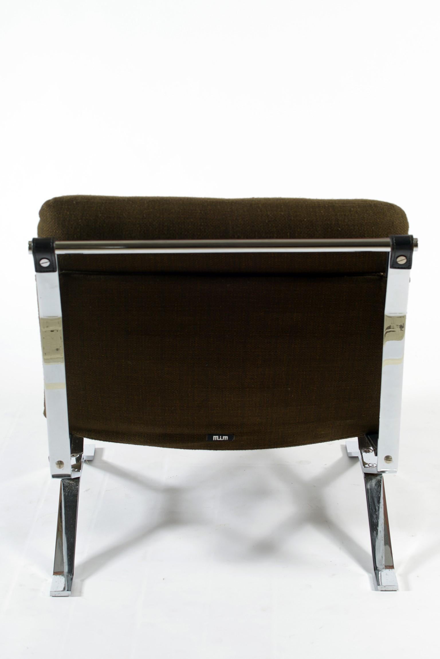 MIM Signed Mid Century Chrome Metal Italian Armchair, 1960 In Good Condition For Sale In Firenze, Toscana