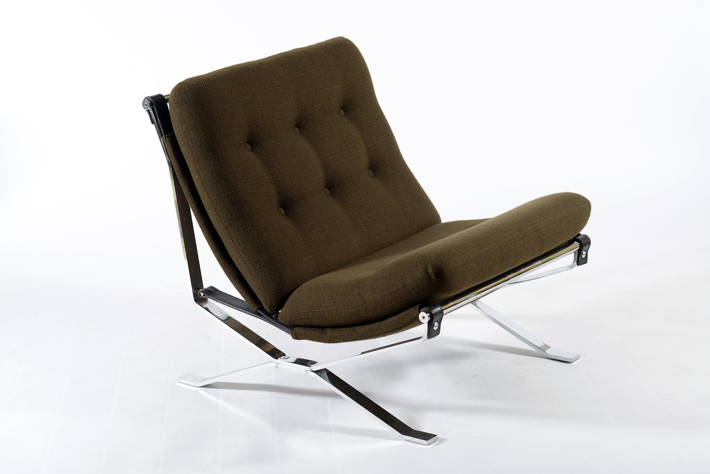 Mid-20th Century MIM Signed Mid Century Chrome Metal Italian Armchair, 1960 For Sale