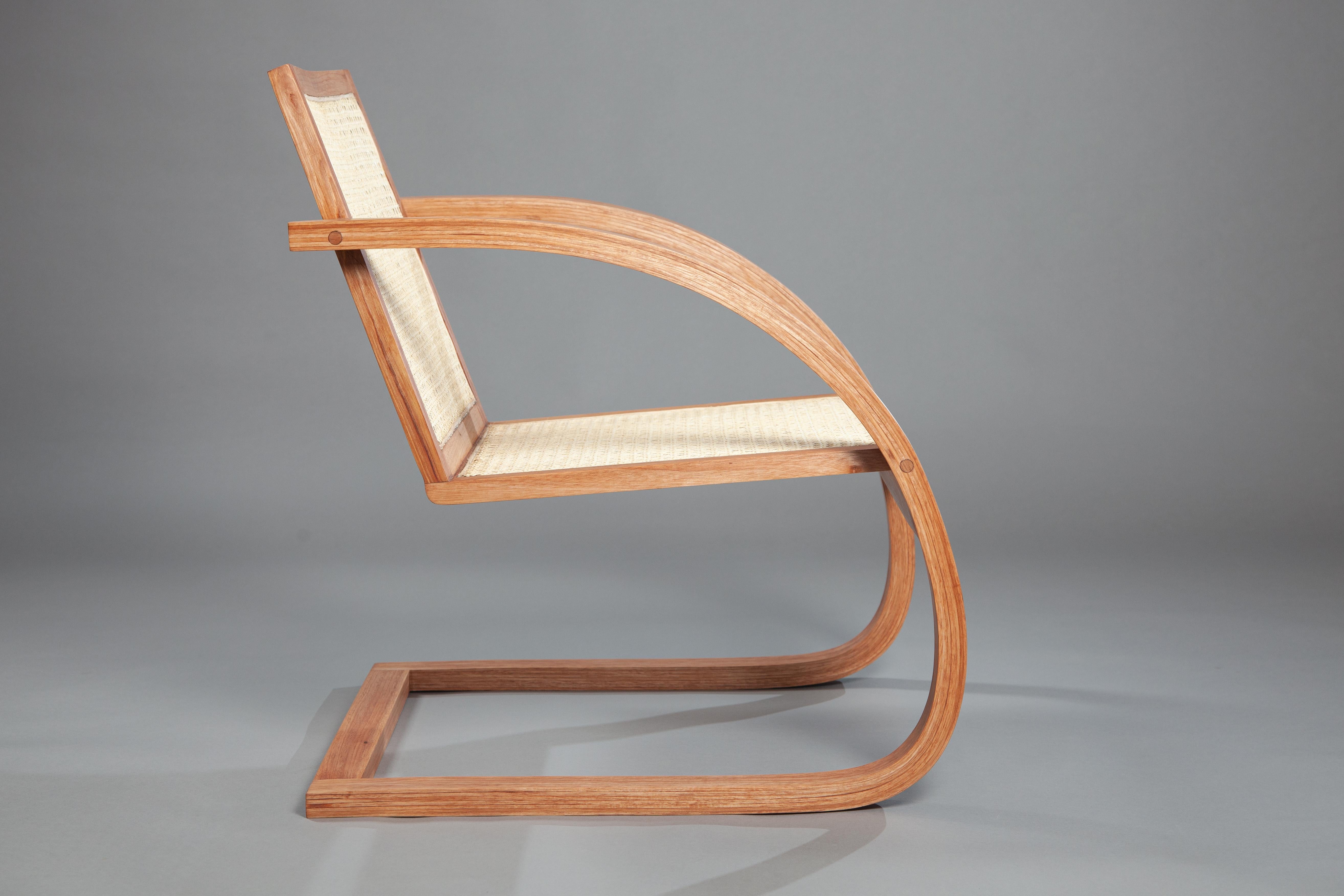 Modern Mima Lounge Chair. Handcrafted from solid wood For Sale