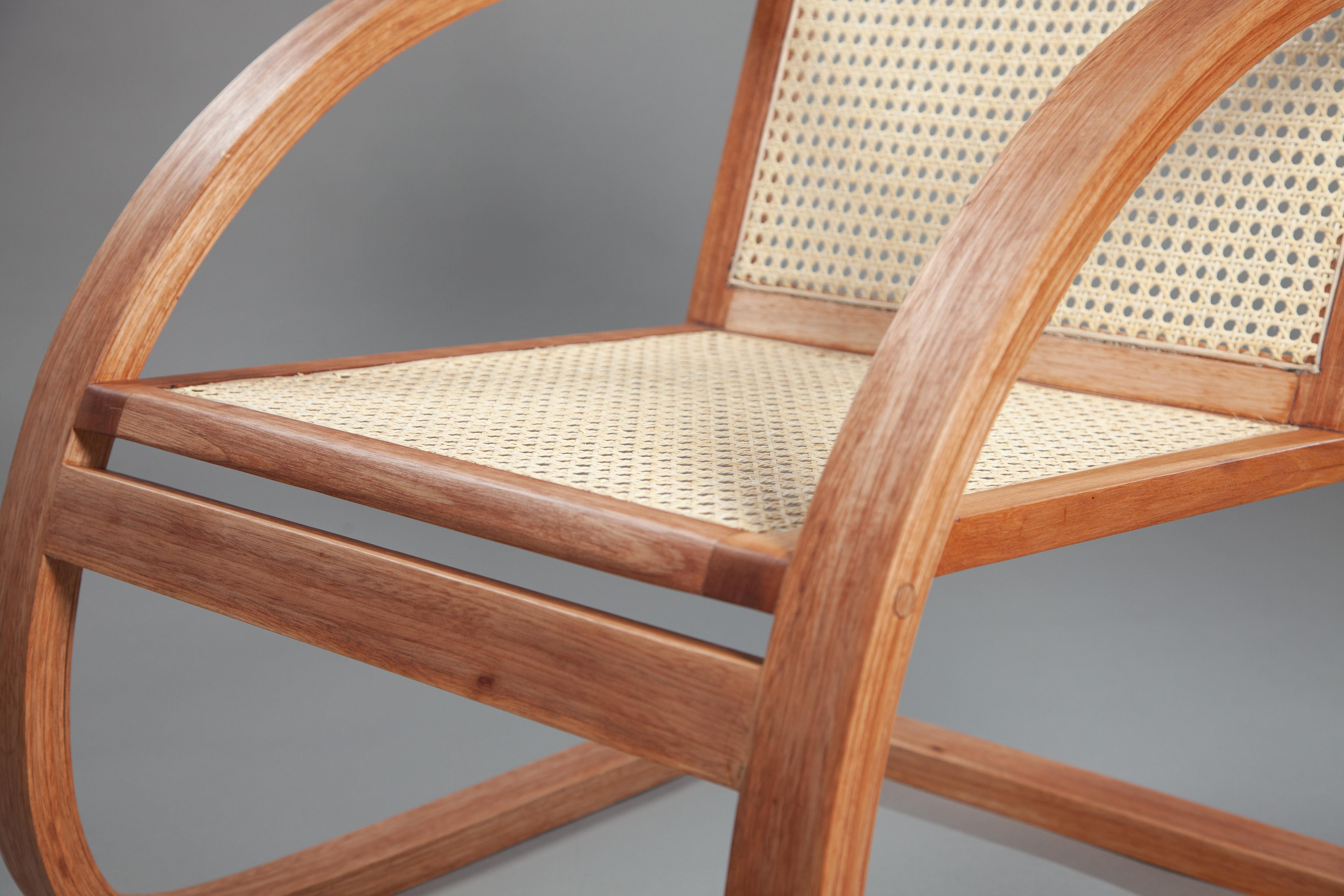 Contemporary Mima Lounge Chair. Handcrafted from solid wood For Sale