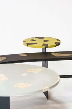 Mimante Coffee Table 1 by Andrea Steidl for Delvis Unlimited Yellow, Black, Gray