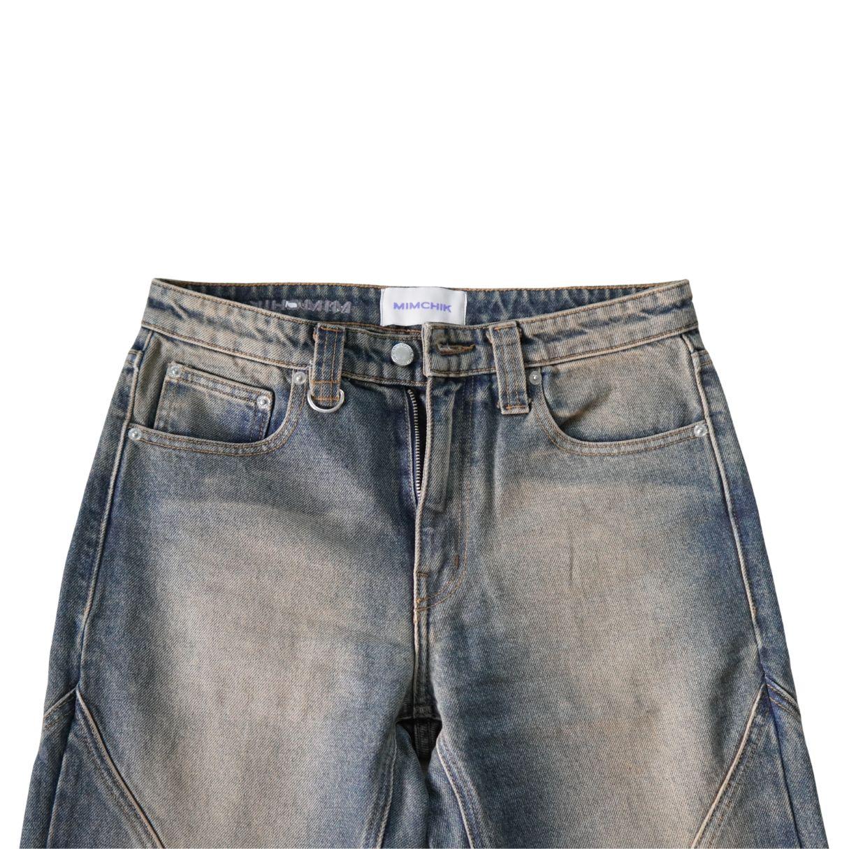 Mimchik Los Angeles Maria Distressed Wash Relaxed Jeans 27 Gris en venta