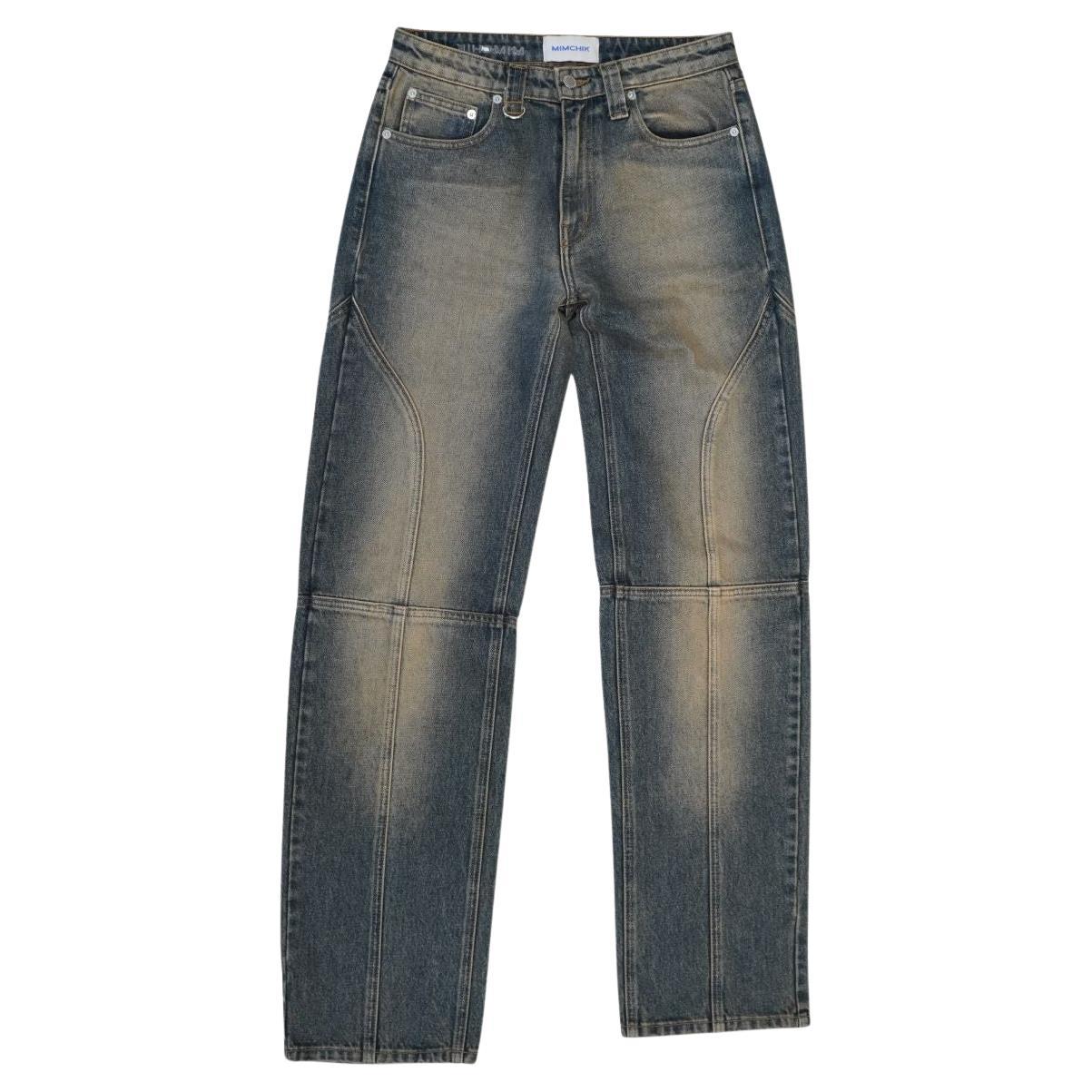 Mimchik Los Angeles Maria Distressed Wash Relaxed Jeans 27 en venta