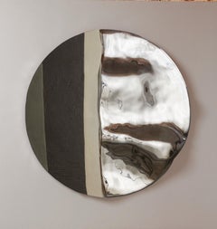 Mime II Unique Round Wall Mirror in Plated Cast Aluminum by Studio Ayse Demir