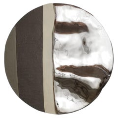 Mime II Unique Round Wall Mirror in Plated Cast Aluminum by Studio Ayse Demir
