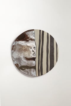Mime III Unique Round Wall Mirror in Plated Cast Aluminum by Studio Ayse Demir