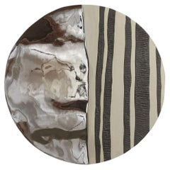 Mime III Unique Round Wall Mirror in Plated Cast Aluminum by Studio Ayse Demir